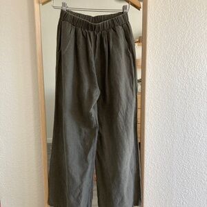 Ozma linen/silk pants in dark taupe, XS